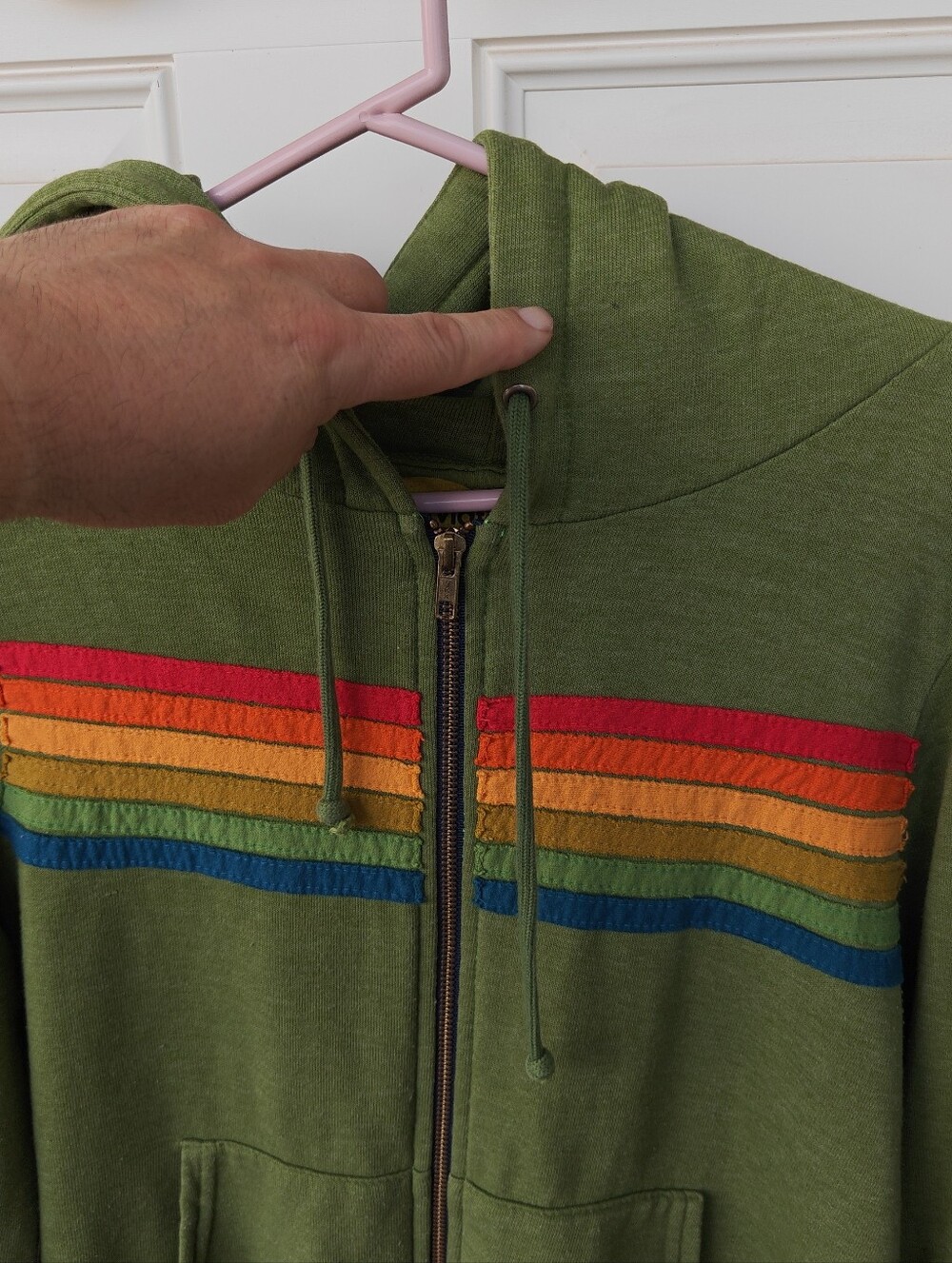 Aviator Nation Size S 5 Stripe Zip-Up Hoodie Unisex - Picture 6 of 12